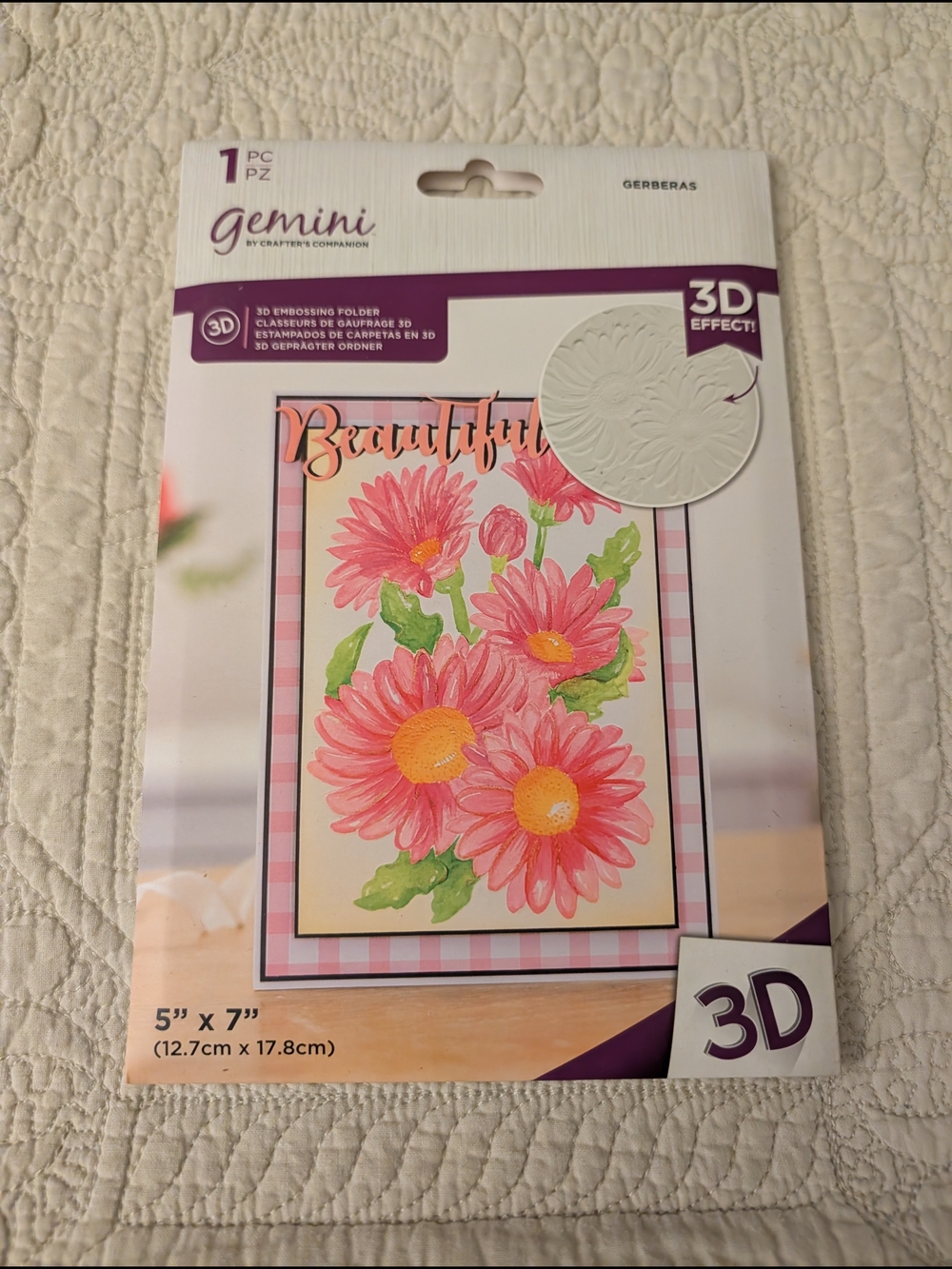 Gemini 3D Embossing Folder - Pink Floral Gerberas by Gemini